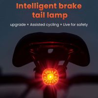 Smart Bicycle Brake Light Bike Taillight Type-C Tail Rear Light Auto Stop IPX6 LED Riding Warning Safety Cycling Light