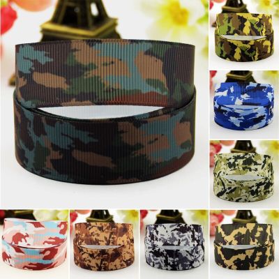 22mm 25mm 38mm 75mm Camouflage pattern Cartoon printed Grosgrain Ribbon party decoration 10 Yards satin ribbons Gift Wrapping  Bags