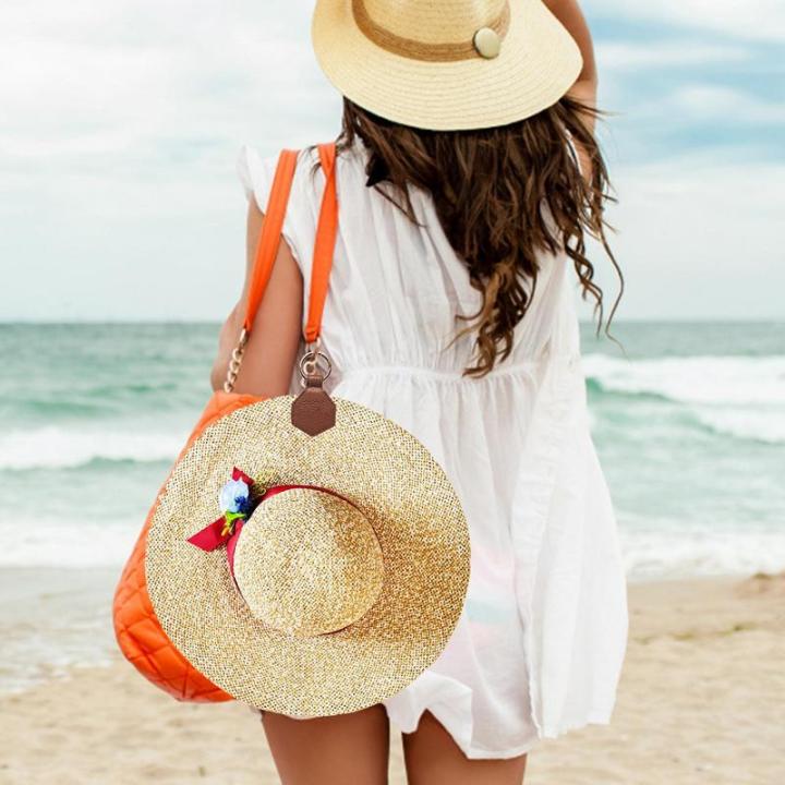 magnetic-hat-clip-on-bag-hat-keeper-clip-pu-handbag-hat-clip-hat-holder-on-backpacks-purses-for-travel-outdoor-practical-gadget-towels
