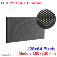 LED P2.5 RGB Full Color โมดูลสีเต็ม จอแสดงผล LED 128x64 Pixel จอแสดงผล P2.5 แผ่นขนาด 160x320mm ความละเอียดสูง