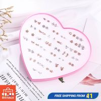 36 PairBox Simple Stud Earrings Set Plastic Hypoallergenic Earrings Ear Cuff Women Jewelry Gift