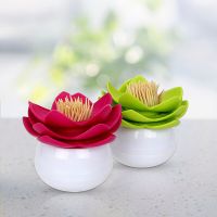 1 Pcs Flower Pattern Cotton Swab Holder Storage Container Toothpick Organizer Tube With Dust Cover Plastic Toothpick Storage Box