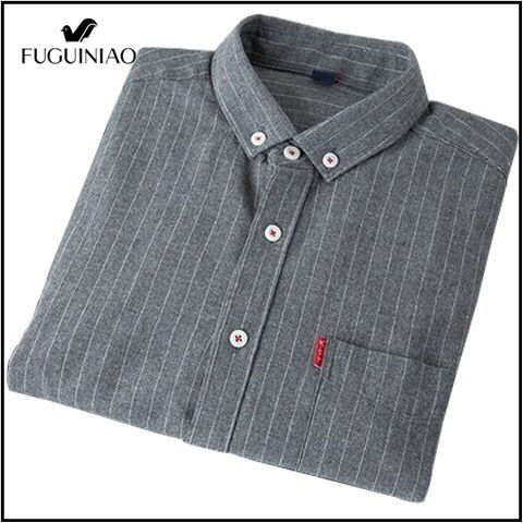 fuguiniao-ฤดูใบไม้ร่วงเสื้อเชิ๊ตชายลายสก็อตแขนยาวเกาหลีเสื้อสุดหล่อ-casual-เชิ้ตคู่รักแจ็คเก็ต