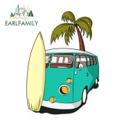 Earlfamily Miếng dán xe Caravan cọ bãi biển 13cm x 9.2cm đề can cá tính