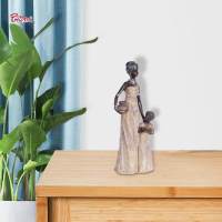 ALI-Shopping เสื้อกันหนาว African Mommy Son Figurine Ornaments Decoration Figures For Bookshelf