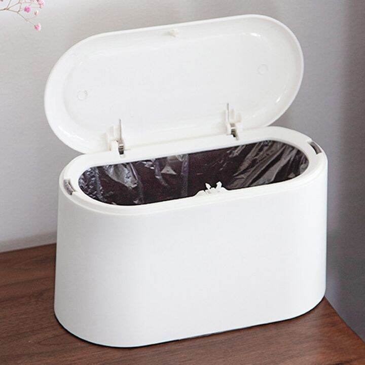 [HOT] Waste Bin Small Trash Can Mini Desktop Ashcan Litter Trash Little