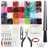 Natural Irregular Chip Stone Jewelry Stone Crystal Ring Earring Making Kit Ring Size Mandrel for Jewelry DIY Craft