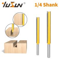 YUSUN 2PCS 1/4 Shank Long Blands ตรงเราเตอร์บิตเครื่องตัดมิลลิ่งสําหรับงานไม้สําหรับหน้าไม้