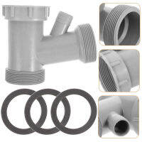 Hemoton Sink Drainpipe Adapter 4-way Kitchen Branch Connector Extension อะแดปเตอร์ข้อต่อ