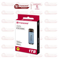 External SSD smallest 1TB : ESD300C : Type-C connectors : Transcend - รับประกัน 5ปี - มีใบกำกับภาษี