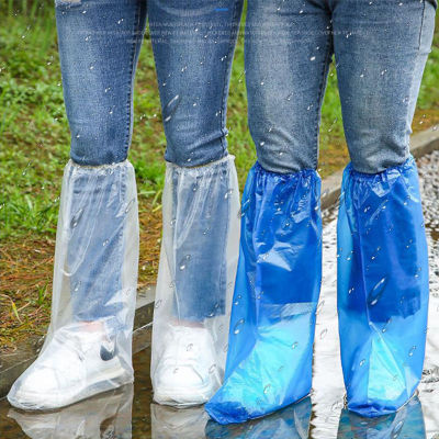 Onesunnys 🦄ถุงคลุมรองเท้า ที่หุ้มรองเท้ากันฝน ถุงเท้ากันน้ำ กันน้ำ ทรงยาว แบบใช้แล้วทิ้ง รุ่นหนา กันฝุ่น ถุงพลาสติก/💧💧ผ้าคลุมรองเท้าแบบใช้แล้วทิ้ง