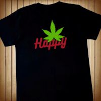 Hot KUSH 2023 เสื้อยืดลายกัญชา เสื้อคู่รัก unisex Happy 420  cotton t-shirt  พร้อมส่ง