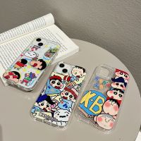 【เคสโทรศัพท์ Qiqi 】เคสโทรศัพท์เคสโทรศัพท์แบบใสสีเทียนการ์ตูนสำหรับ IPhone 14 13 12 11 Pro Max Mini XR XS MAX 7 8Plus ฝาหลังนิ่มป้องกันการตก