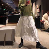 2021 Autumn Winter Women Boho Long Skirts High Waist Ruffles White Pleated Skirts Jupe Femme Women Spring Skirt Saia Midi Faldas