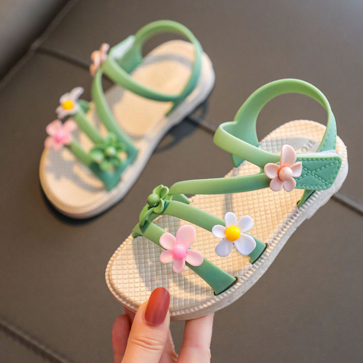 summer-little-girls-sandals-2022-new-flower-simple-cute-pink-green-children-sandals-toddler-baby-soft-casual-school-girl-shoes