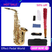 ammoon Eb Alto Saxophone Brass Lacquered Gold E Flat Sax 802 Key Type with free gifts