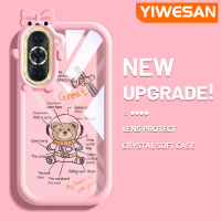 YIWESAN เคสสำหรับ Huawei Nova 10 Nova 10 Pro,เคสโทรศัพท์ลายการ์ตูนน่ารักนักบินอวกาศหมีลวดลายสุดสร้างสรรค์ขอบนุ่มเคสกันกระแทกใสเคสซิลิโคนเนื้อนิ่มทนทานต่อการตกหล่น