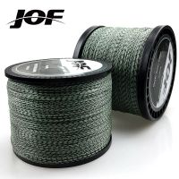 JOF 8เส้น1000ม. 500ม. 300ม. 100ม. 18-78LB เอ็นตกปลา PE แบบถักเอ็นตกปลา Camouflag สายตกปากหลายเส้นสำหรับน้ำจืดน้ำเค็ม