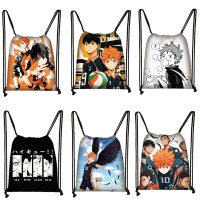 Haikyuu! พิมพ์ถุง Drawstring Aoba Johsai 1 Haikyuu แบบ D Aypack กระเป๋าเดินทางกระเป๋าเป้สะพายหลังขนาดเล็กกระเป๋าชายหาดเด็กของขวัญ