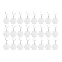 Transparent Acrylic Disc and Key Chain Transparent Acrylic Key Chain Blank for DIY Items and Crafts, (Hexagon,48 Pieces)