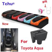 ที่เท้าแขนสำหรับ Toyota Aqua Prius C ที่เท้าแขนในรถกล่องเก็บของตรงกลางที่วางแก้ว USB ส่วนภายในติดตั้งเพิ่มเติมเป็นพิเศษ