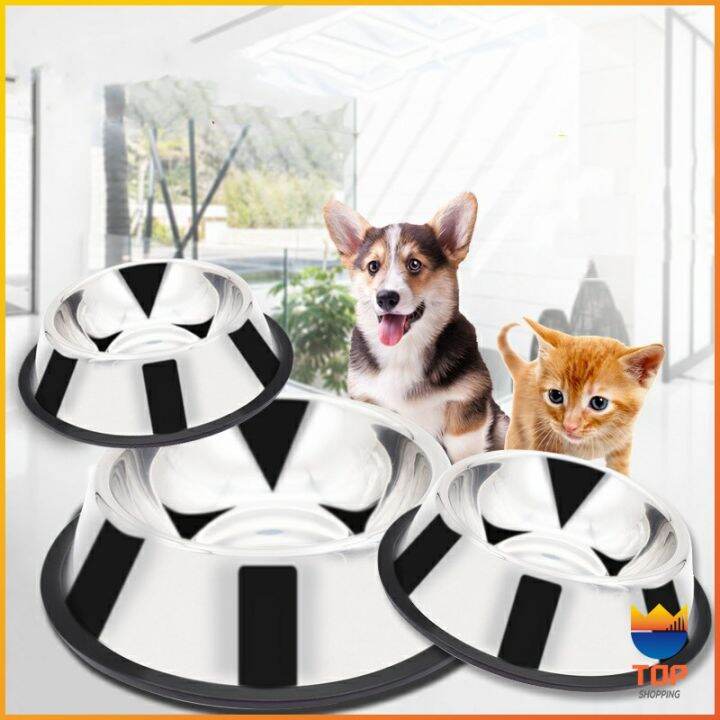 top-ชามอาหารสแตนเลส-ชามแมว-ชามอาหารสัตว์เลี้ยง-ชามหมา-stainless-steel-pet-bowl