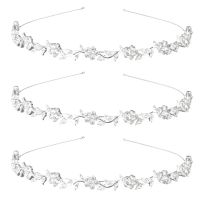 3X Bridal Bridesmaid Flower-Leaf Pattern Headband Wedding Tiara