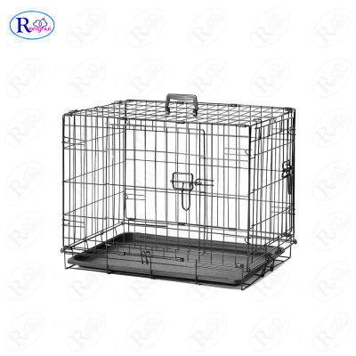 กรงสุนัขพับได้ Dog cage Black กรงหมาเล็ก กรงเหล็ก กรงแมวเหล็ก  กรงสัตว์เลี้ยง กรงแมวแบบพับได้ ประกอบง่าย Ronghui Pet House
