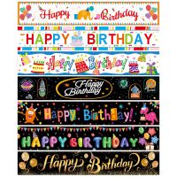 Black Gold Happy Birthday Banner Balloon Flag Adult 30 40 50 60 70 80 Years Birthday Party Decoration Party Supplies Anniversary Banners Streamers Con
