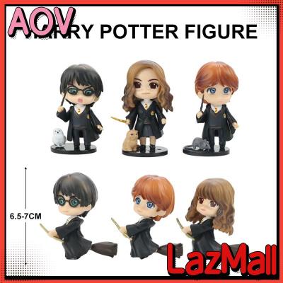 AOV 6Pcs Harry Potter อะนิเมะรุ่นรูป Q รุ่นการ์ตูน Harry Hermione เครื่องประดับ PVC Action Figure COD จัดส่งฟรี