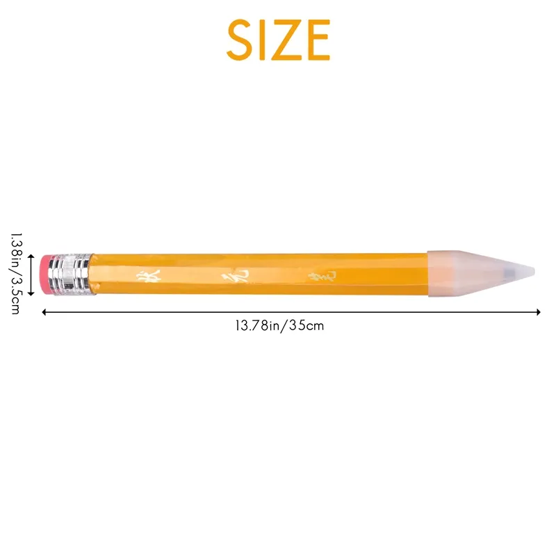 6 Pcs Wooden Jumbo Pencils For Prop, Funny Big Pencil Huge Giant