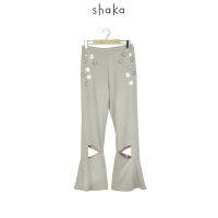 Shaka SS19 Sailor Pants กางเกงทรงพอดีตัว มีขอบเอว ตัดต่อช่วงปลายขา ชิ้นแต่งชายกางเกงแยก Flare เล็กน้อย PN-S190508