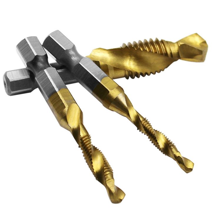 12pcs-hex-handle-titanium-plated-hss-screw-thread-bit-screw-machine-compound-tap-for-metal-steel-wood