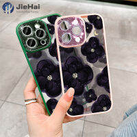 JieHai สำหรับ iPhone 14 13 12 11 Pro Max PLUS แฟลชเพชร ZY38สีม่วง Camellia แฟชั่นเคสโทรศัพท์