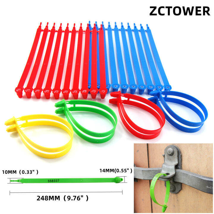 100PCS Plastic security seals Shipping Security Locking Strap Numbered