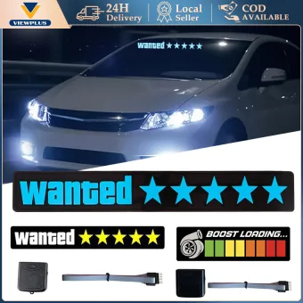 Car LED Decoration Light Sticker Flashing Lights Windshield Glow Panel Electric Marker Lamp Decals