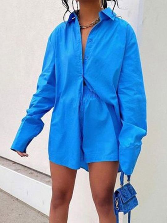 women-tracksuit-shirt-shorts-two-piece-set-green-long-sleeve-top-shorts-suit-2022-summer-casual-female-single-breasted-outfits
