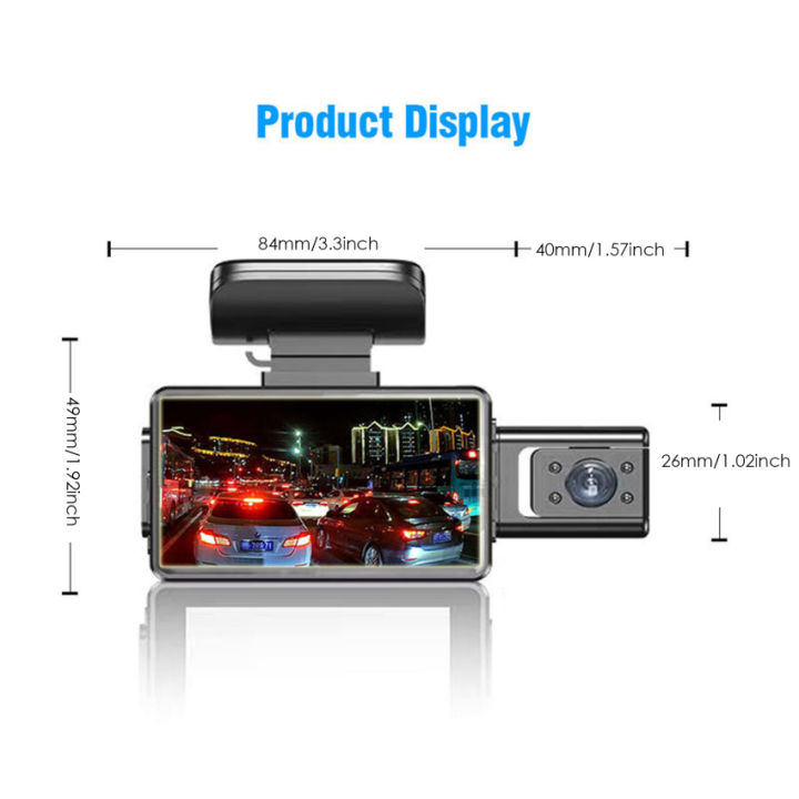 กล้องติดรถยนต์ขนาด3นิ้วอุปกรณ์บันทึกวิดีโอรถยนต์กล่องดำสำหรับรถยนต์-hd-1440p-พร้อมกล้อง-dvr-บันทึกภาพในรถยนต์แบบห่วงเซ็นเซอร์มองเห็นกลางคืน-wi-fi-ตัว