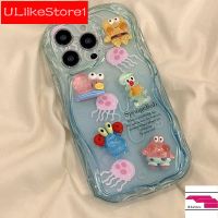 เคสสำหรับ Realme C53 C55 C35 C33 C30 C30s C25Y C21Y C3 C25 C25s C20 C20A C11 C15 8i 9i 5 I 5S 6i Narzo 50i 50A การ์ตูนฟองน้ำการ์ตูนอะนิเมะเคสโทรศัพท์มีลายลายคลื่นที่คลุมป้องกันเนื้อนิ่ม TPU