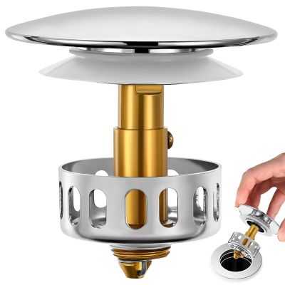 Sink Tub Brass Bathroom Strainer Stopper Replacement Chrome Wash Basin Metal Plug