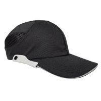 Men Black Safety Bump Cap with Reflective Stripes Lightweight and Breathable Hard Hat Head Protection Cap