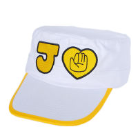 Anime JoJos Bizarre Adventure Kujo Jotaro Cosplay White Hat Cap Cosplay Props Embroidery Halloween Christmas Party Unisex