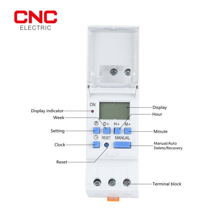 cnc-tp8a16-ac-220โวลต์16a20a30a-ราง-din-อิเล็กทรอนิกส์รายสัปดาห์7วันโปรแกรมดิจิตอลเวลาสวิทช์รีเลย์จับเวลาควบคุม