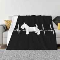 （Contact customer service for customizable blankets）Sofa, Scottish Terrier, Dog, Heartbeat, Throwing Blanket, Warm Flannel, Scottish Blanket(Coral plush blankets in stock)