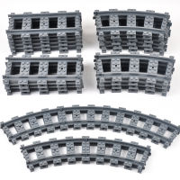 City Train Tracks Train Rail Straight Curved Tracks Sets Building Blocks Bricks Cross Flexible Track Parts Kids Construction Toy