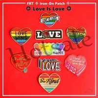 【hot sale】 ✙卐✔ B15 ☸ Love Is Love - Be Kind Iron-On Patch ☸ 1Pc Ins Love Wins Colorful Hearts DIY Sew on Iron on Accessories Badges Patches