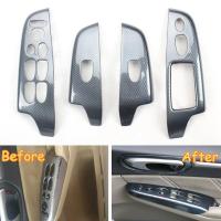 for HONDA CIVIC 2006-2011 Door Window Lift Panel Carbon Fiber Door Window Switch Cover Trim RHD