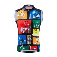 Mens Cartoon Style 2023 Summer Windproof Cycling Jersey Vest Bike Sleeveless Lightweight Breathable Vest Bicycle Ropa Ciclismo