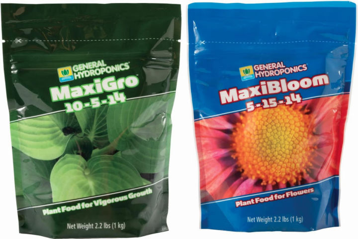 General Hydroponics NEW Hydroponics Set of MaxiBloom for Flowering & MaxiGro for Vegetable Nutrients
