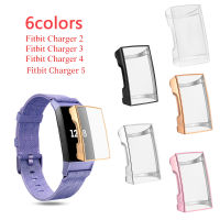 เคส TPU นิ่มป้องกันซิลิโคนเปลือกที่ชัดเจนสำหรับ Fitbit Charge 5/4/3/2แบนด์ป้องกันหน้าจอสมาร์ทวอท์ช